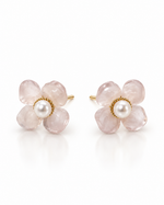 BLUSH PETAL PEARL FLOWER STUD EARRING