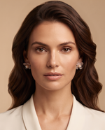 BLUSH PETAL PEARL FLOWER STUD EARRING