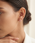 PINK BLOOM CRYSTAL STUD EARRING