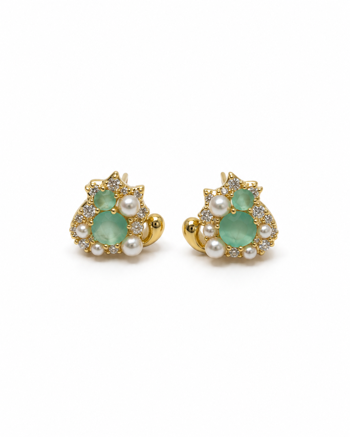 MINT GREEN PEARL CLUSTER STUD EARRING