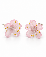 PINK BLOSSOM GLASS CRYSTAL STUD EARRING