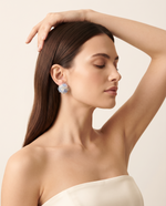 BLUE HYDRANGEA FLOWER CLUSTER STUD EARRING