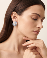 BLUE HYDRANGEA FLOWER CLUSTER STUD EARRING
