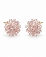 BLUSH PINK CRYSTAL BEAD CLUSTER STUD EARRING