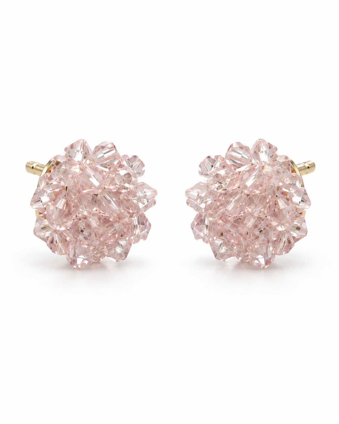 BLUSH PINK CRYSTAL BEAD CLUSTER STUD EARRING