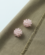 BLUSH PINK CRYSTAL BEAD CLUSTER STUD EARRING