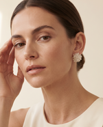 CLEAR CRYSTAL BEAD CLUSTER STUD EARRING