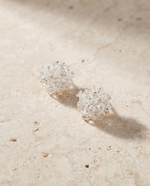 CLEAR CRYSTAL BEAD CLUSTER STUD EARRING