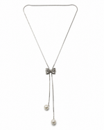 Bow Pearl Lariat Necklace – view 1