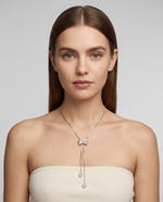 Bow Pearl Lariat Necklace – view 2
