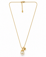 Gold Capped Pearl Charm Necklace – view 1