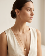Gold Capped Pearl Charm Necklace – view 2