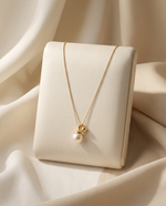 Gold Capped Pearl Charm Necklace – view 4