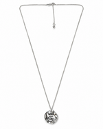 Silver Work Hard Play Hard Coin Necklace – view 1