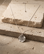 Silver Work Hard Play Hard Coin Necklace – view 4