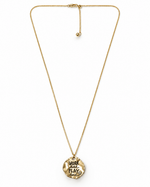 Gold Work Hard Play Hard Coin Necklace – view 1