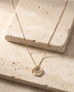 Gold Work Hard Play Hard Coin Necklace – view 4