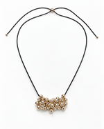 Gold Bead Cluster Cord Necklace – view 1