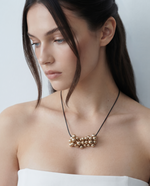 Gold Bead Cluster Cord Necklace – view 3