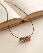 Gold Bead Cluster Cord Necklace – view 4