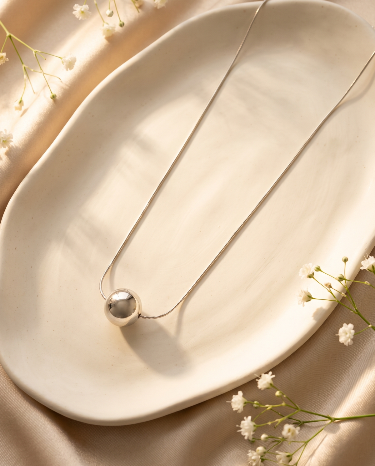 Polished Sphere Pendant Necklace – view 4