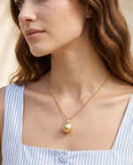 Brushed Sphere Crystal Drop Necklace – view 3