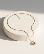 Brushed Sphere Crystal Drop Necklace – view 4