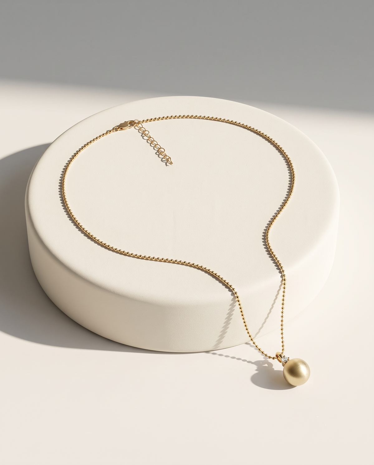 Brushed Sphere Crystal Drop Necklace – view 4