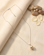 Grey Pearl Crystal Drop Necklace – view 4