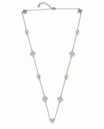 Pearl Quatrefoil Station Necklace – view 1