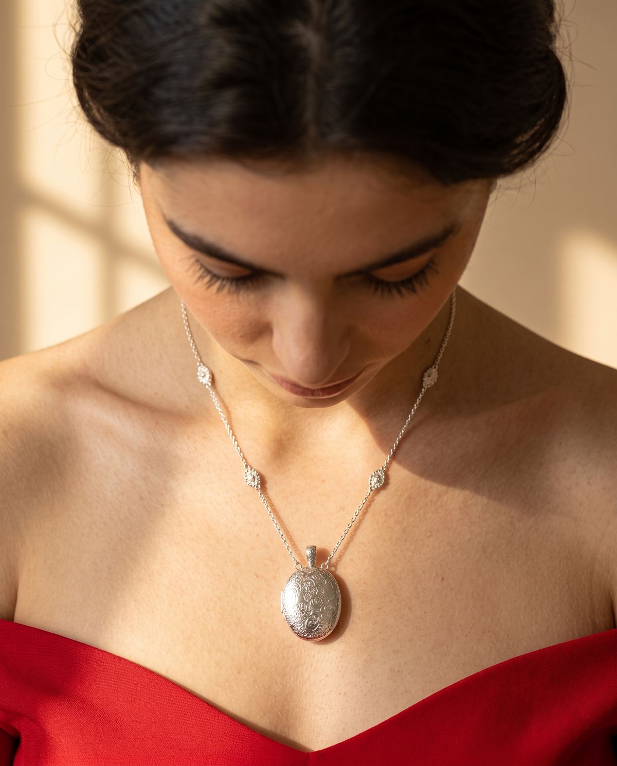 Floral Flask Pendant Necklace – view 3