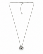 Silver Polished Pebble Pendant Necklace – view 1