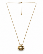 Gold Polished Pebble Pendant Necklace – view 1