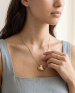Gold Polished Pebble Pendant Necklace – view 3