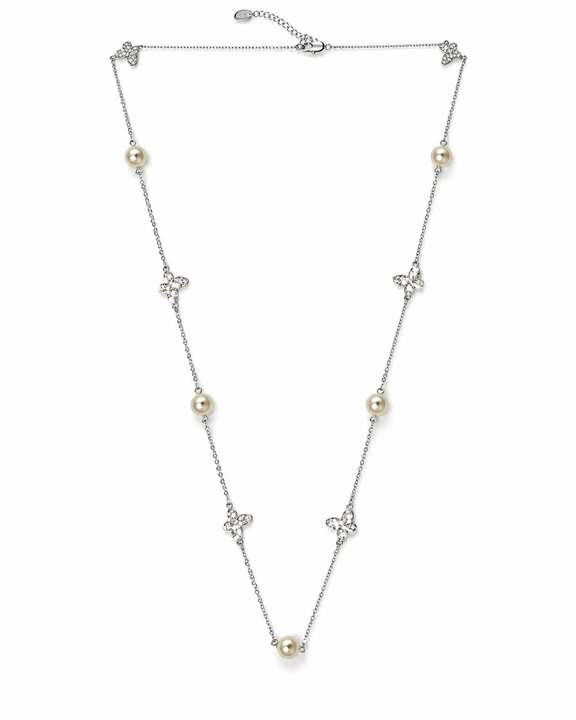 Butterfly Pearl Station Necklace – view 1