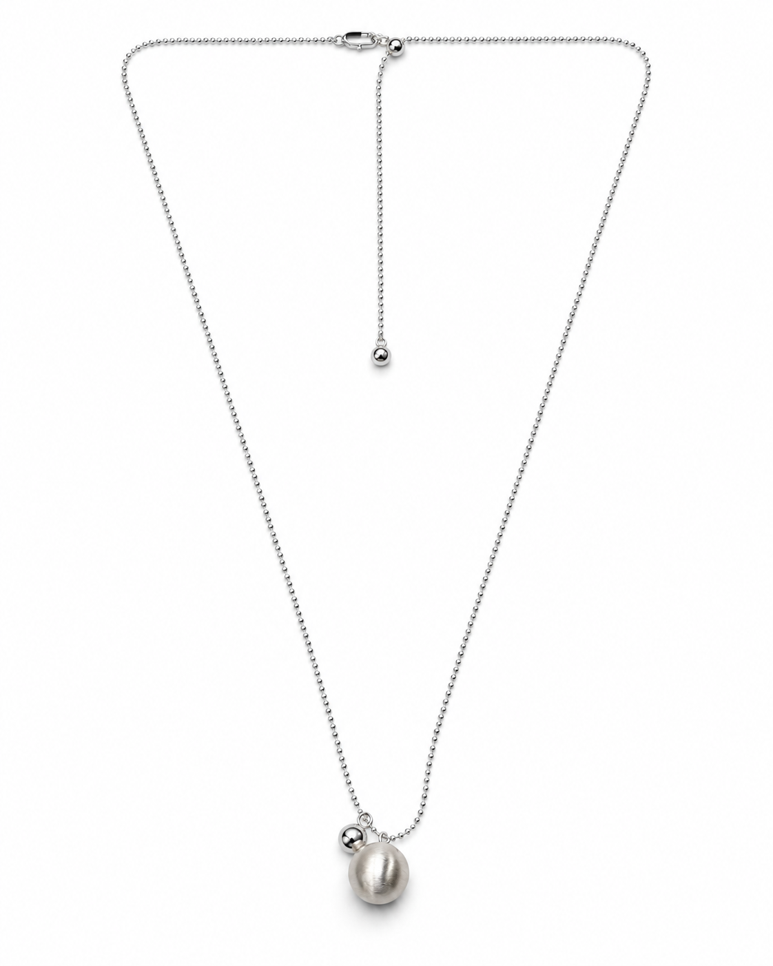 Brushed Sphere Charm Necklace – view 1