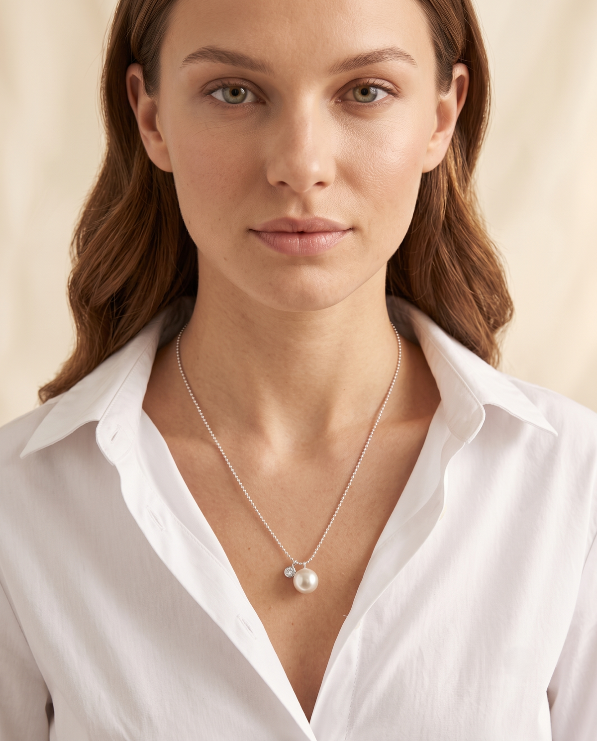 Brushed Sphere Charm Necklace – view 2