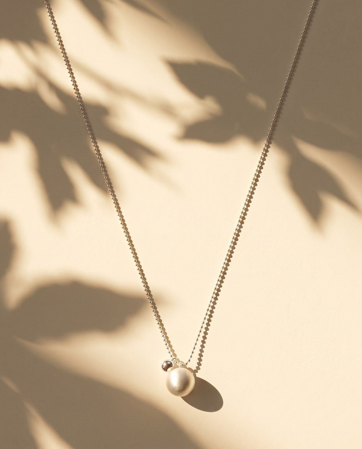 Brushed Sphere Charm Necklace – view 4