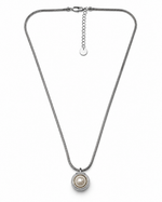 Silver Pearl Bezel Pendant Necklace – view 1