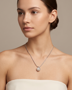 Silver Pearl Bezel Pendant Necklace – view 2