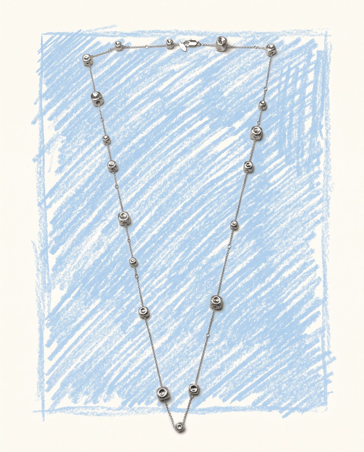 Dimpled Cube Station Necklace – view 4