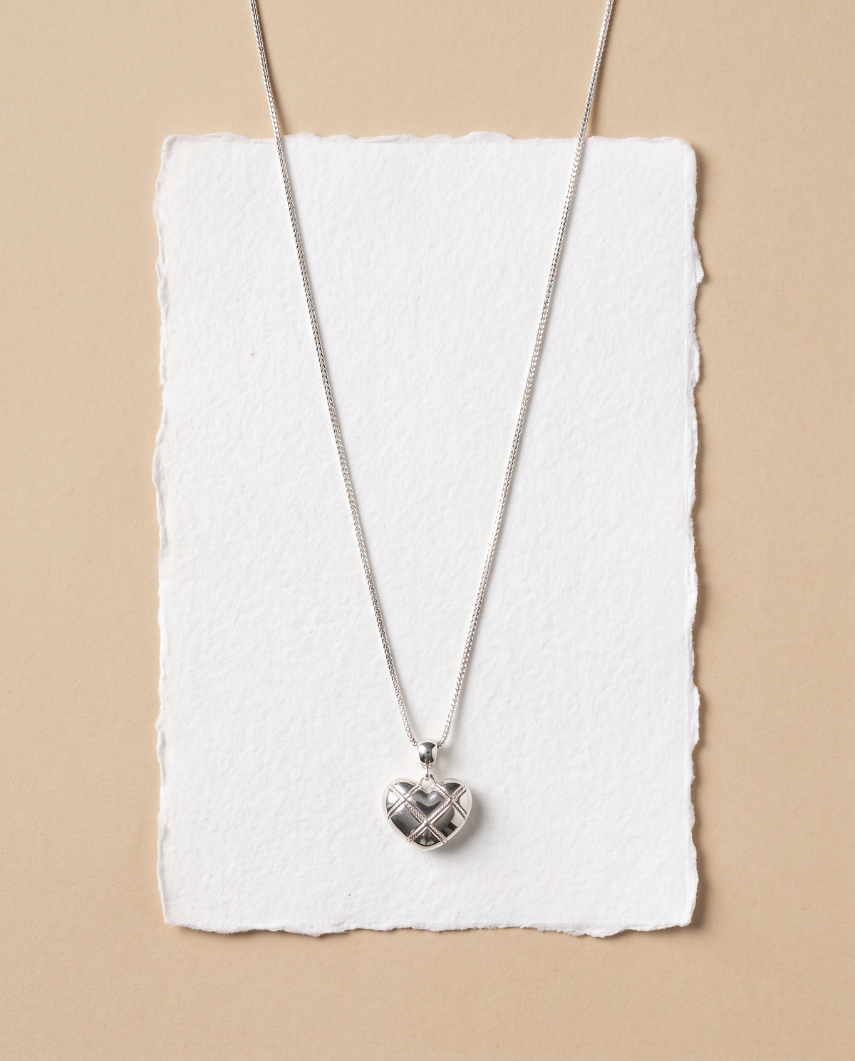 Quilted Puff Heart Necklace – view 4