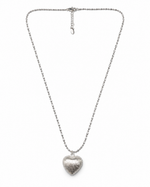 Brushed Puff Heart Necklace – view 1