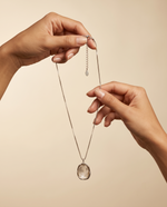 Clear Swirl Oval Pendant Necklace – view 4