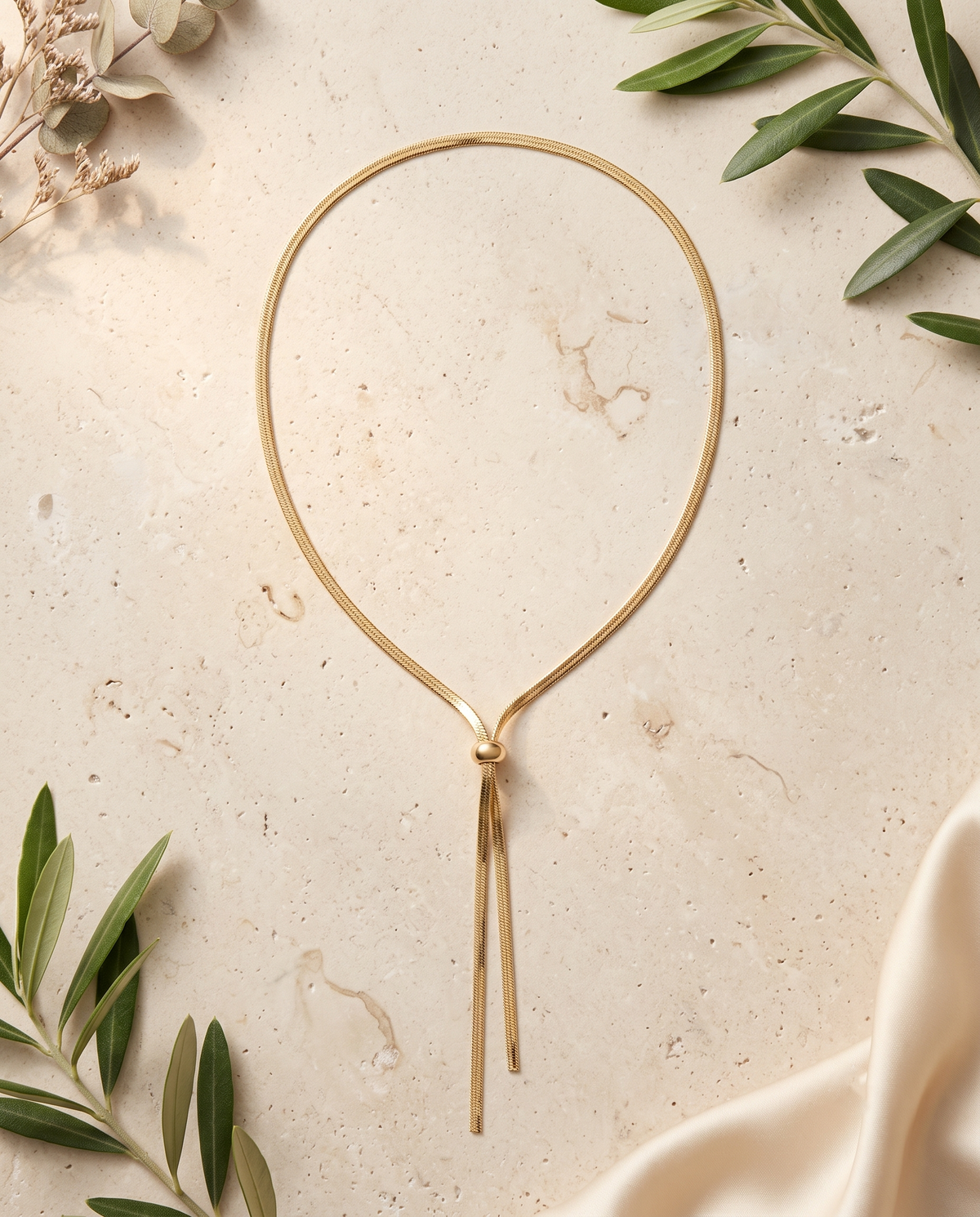 Herringbone Slider Lariat Necklace – view 4