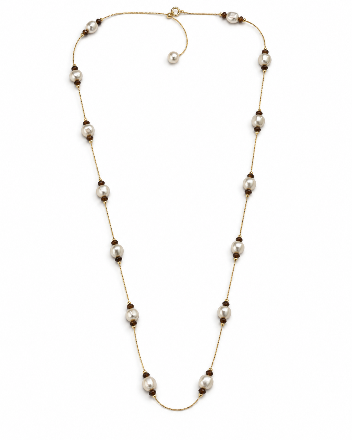 Pearl Rondelle Station Necklace – view 1