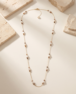 Pearl Rondelle Station Necklace – view 4