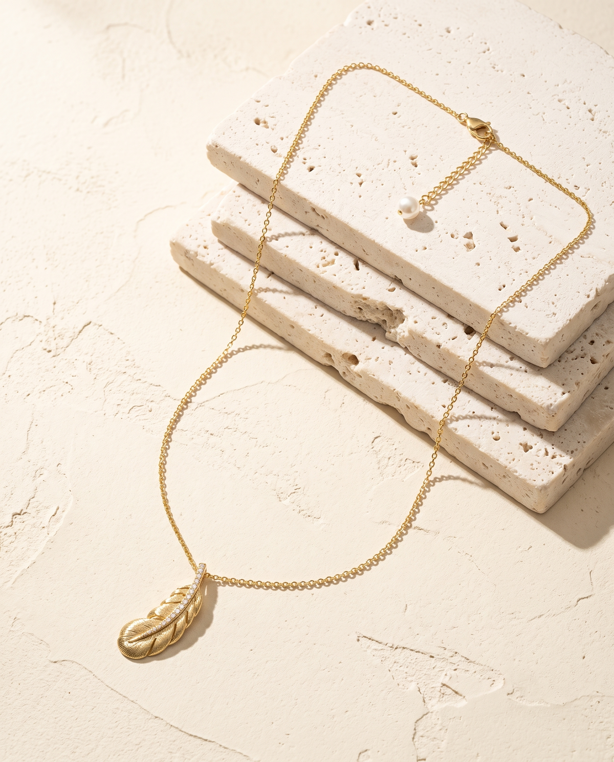 Crystal Feather Pendant Necklace – view 4