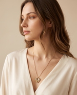 Gold Nested Ripple Heart Necklace – view 2