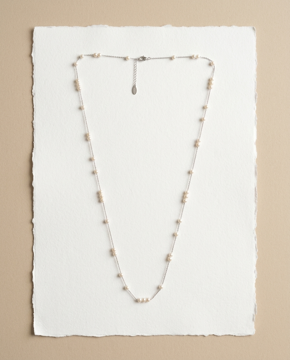Scattered Pearl Station Necklace – view 4